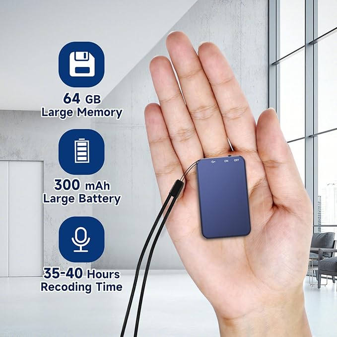 64GB Digital Voice Recorder - 1536KB Superior Sound Quality, Vormooi Premium Metal Voice Activated Recorder with 35Hrs Battey Time, Ideal for Interview Class Lecture Meeting
