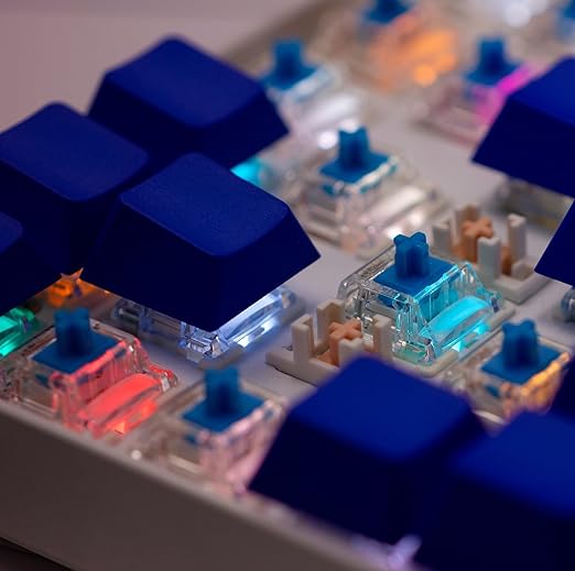 Gateron 105Pcs Pre lubed G pro V3.0 MX Mechanical Gaming Keyboard Split Tactile 60gf Switches,POM Stem Linear RGB SMD Switches 3 pin (Blue)