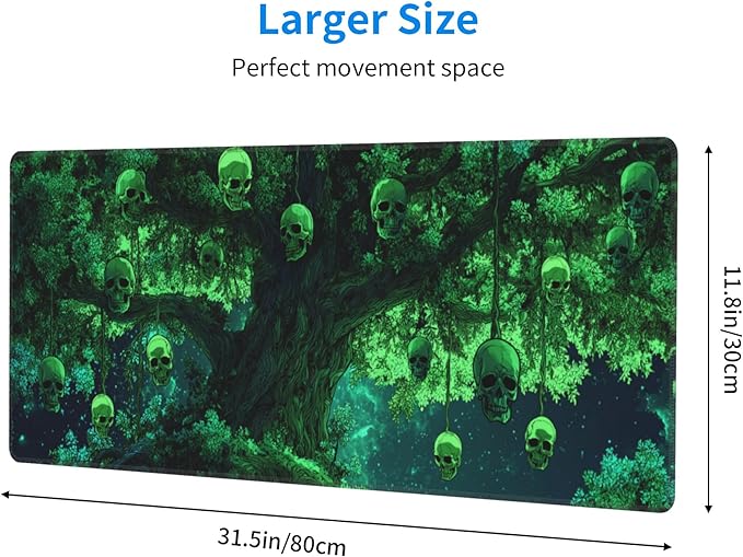 Skull Tree Mouse Pad Extended Large Gaming Mouse Pad XL Stitched Edges for Gamer Home Office 31.5 X 11.8 Inch