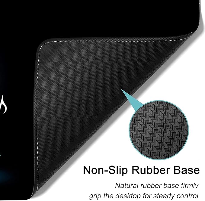 Large Mouse Pad, 31.5 x 11.8in Extended Gaming Mouse Pad with Stitched Edges, XXL Mousepad Protector Non Slip Rubber Base for Office and Home Writing Mat, Cute Panda Pattern Black Desk Mat