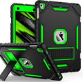 ZoneFoker 9.7" Case for iPad 6th/5th Generation 2018/2017, for iPad Air 2 / Air 1st / Pro 9.7, Heavy Duty Shockproof Protective 9.7 Inch Cover with Built-in Stand for i Pad 6 5 Gen (Black+Green)