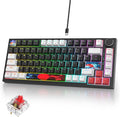 75% Mechanical Gaming Keyboard - Hot Swappable RGB Backlit Custom Keyboard with Knob, Gasket Mount USB Wired, 82 Keys (White, Black, Linear, Red Switch)