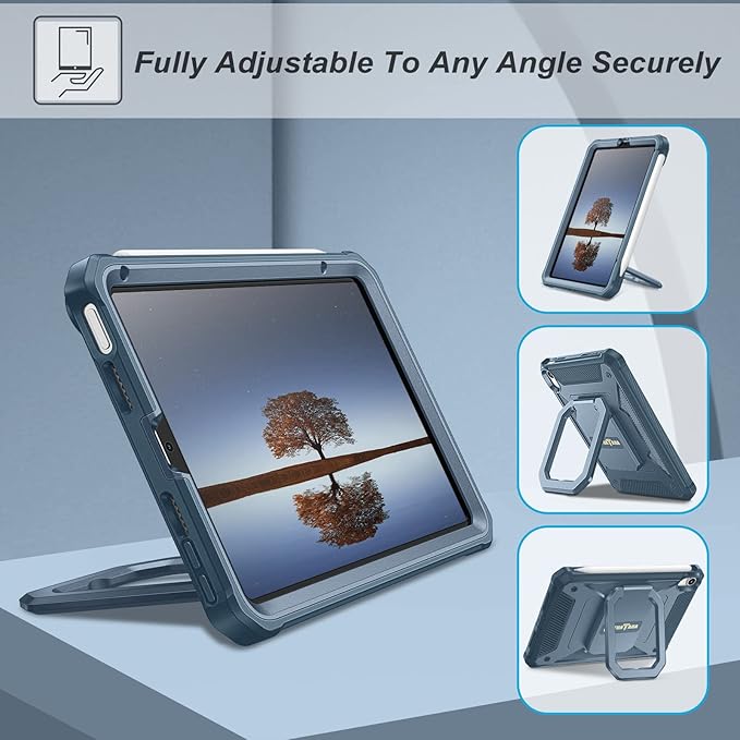 Fintie Case for iPad Mini 7 (A17 Pro, 7th Generation) 2024 / iPad Mini 6 (6th Gen) 8.3 Inch, [Tuatara Magic Ring] 360 Degree Rotating Shockproof Rugged Cover with Screen Protector, Navy