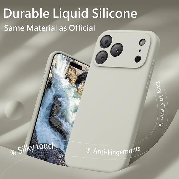 FireNova Magnetic for iPhone 17 Pro Case, Compatible with MagSafe, [Integrated Silicone Camera Control Button] [Camera Protection] Anti-Scratch Microfiber Lining Phone Case, 6.3", Stone