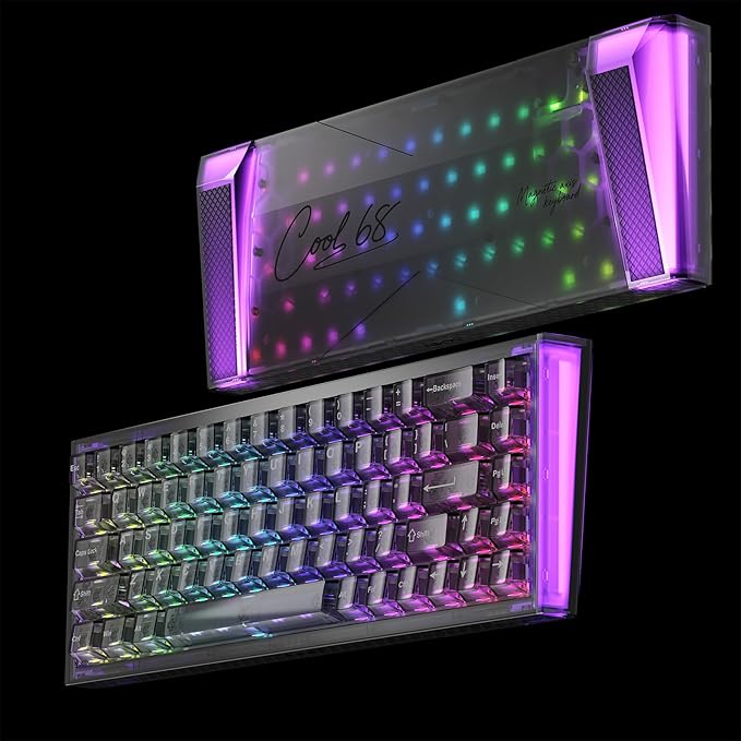 DAREU COOL68 60% Wired Gaming Keyboard, Rapid Trigger Magnetic Switch Keyboard with 8000Hz Polling Rate, Adjustable Actuation, 0.1ms Latency, Gasket Mount, Hot swappable, RGB Light