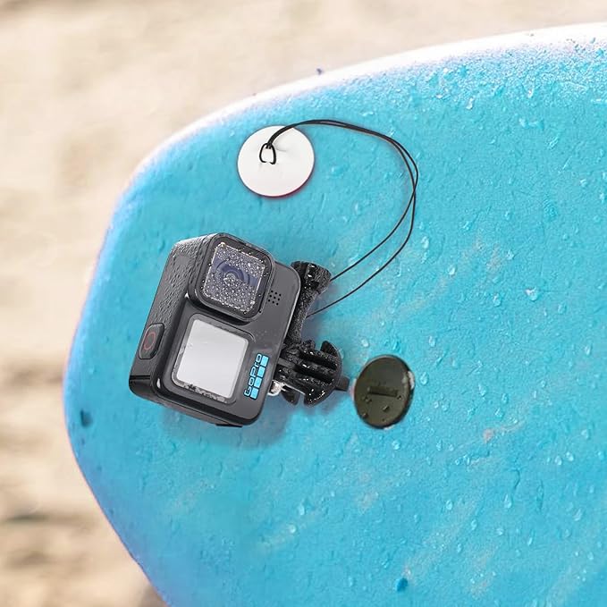 HSU Surf Mounts and Accessories for Ski, Snorkeling, Surfing, Wakeboarding Fitting GoPro Hero 13,12,11,10,9,8,7,6,5 Black, Silver, AKASO Campark, and Other Action Cameras (Surfing Kit)