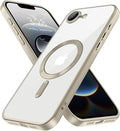 Hython Magnetic Clear for iPhone 16e Case with Camera Lens Protector [Compatible with MagSafe] Luxury Plating Edge Slim Soft TPU Cover Protective Phone Case for iPhone 16e 6.1", Matte Gray