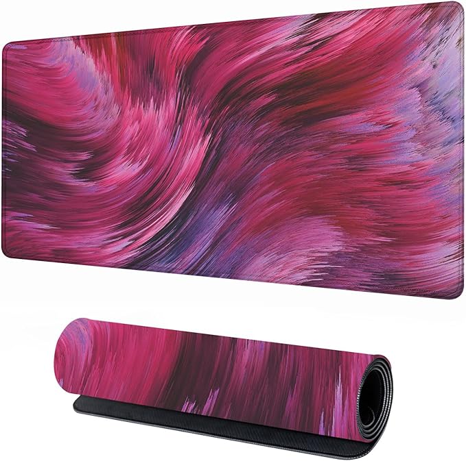 Extra Large Gaming Mouse Pad 31.5"x15.7"｜Artistic Red-Themed XXL Keyboard Pad, Mouse Mat, Desk Pad, Non-Slip Rubber Base & Stitched Edges - Extended Mousepad for PC/Laptop/Office/Home Decor