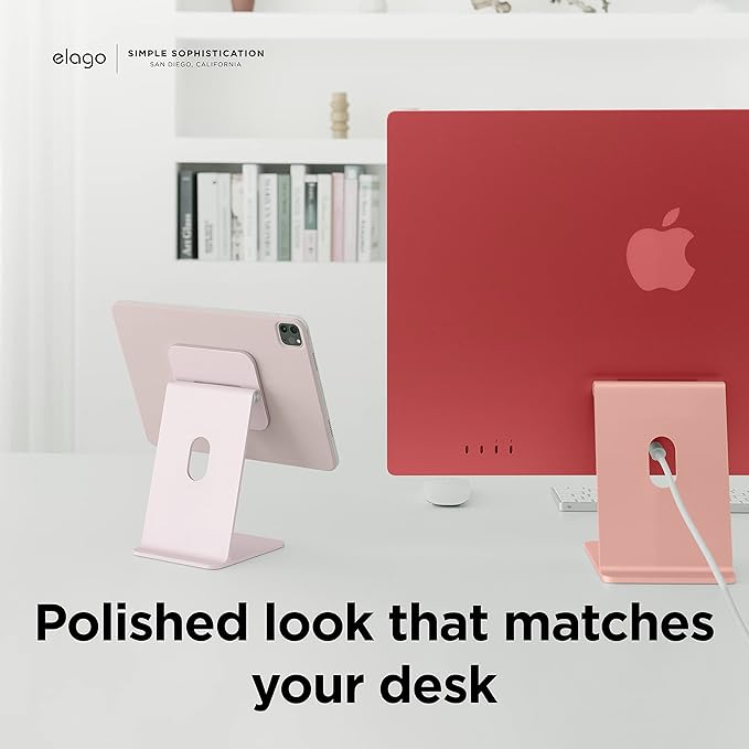 elago Premium iPad Magnetic Stand Designed for iPad Pro 12.9"(5th,4th Gen), 11"(3rd,2nd Gen), Air 10.9"(5th,4th Gen), Mini 8.3"(6th Gen, A17 Pro), 10.9"(10th Gen) [Sand Pink]