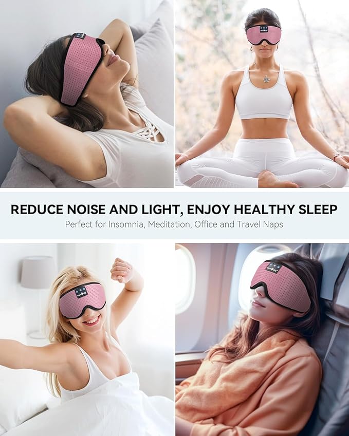 MUSICOZY Sleep Headphones, Bluetooth 5.4 Sleep Mask Headband Headphones Sleeping Eye Mask, Wireless Music Earbuds Earphones with HD Stereo Speakers for Side Sleepers, Cool Gadgets Unique Gift