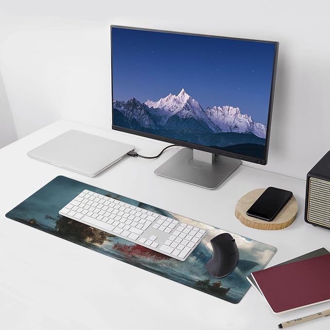 Fish Mouse Pad Extended Large Gaming Mouse Pad XL Stitched Edges for Gamer Home Office 31.5 X 11.8 Inch