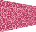 Pink Leopard Print Mouse Pads XXL Extended Mousepad with Stitched Edges Non-Slip Rubber Base Computer Keyboard Pad Desk Mat for Home Office Desk Decor, 35.4" X 15.7"
