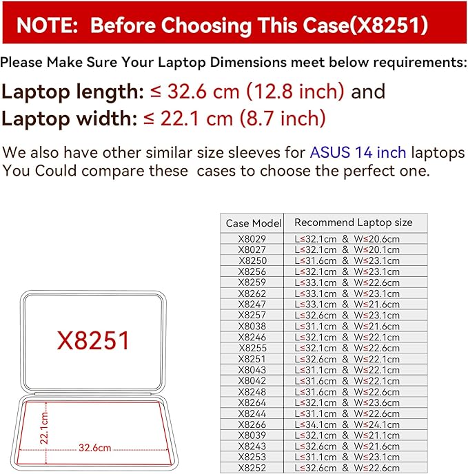 Smatree Hard EVA Protective Sleeve Case Compatible for 14 inch ASUS Zenbook Duo 14 (UX482), for 14inch ASUS Vivobook Flip 14 TP470/TM420 Water-Proof Sleeve (X8251)