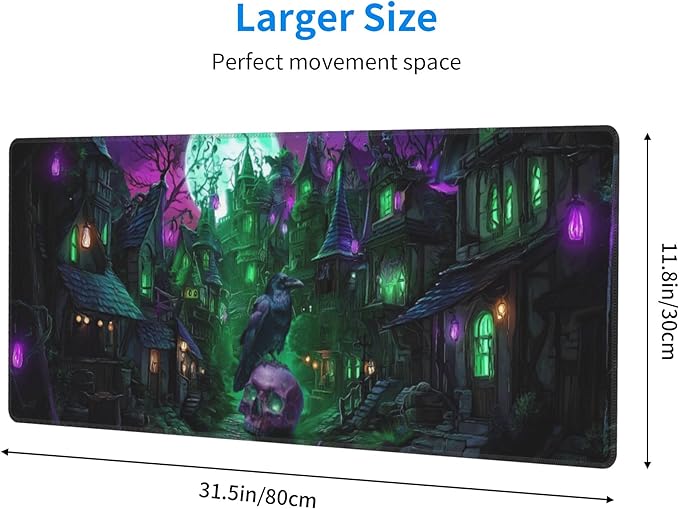 Halloween Mouse Pad Extended Large Gaming Mouse Pad XL Stitched Edges for Gamer Home Office 31.5 X 11.8 Inch
