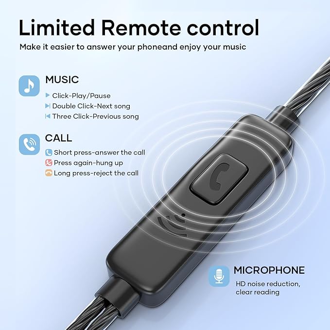 LWZCAM Wired Earbuds with Microphone 5 Pack, in-Ear Headphones with Heavy Bass, High Sound Quality Earphones Compatible with iPad, Laptop, MP3, Android Smartphones, Fits All 3.5mm Jack Device