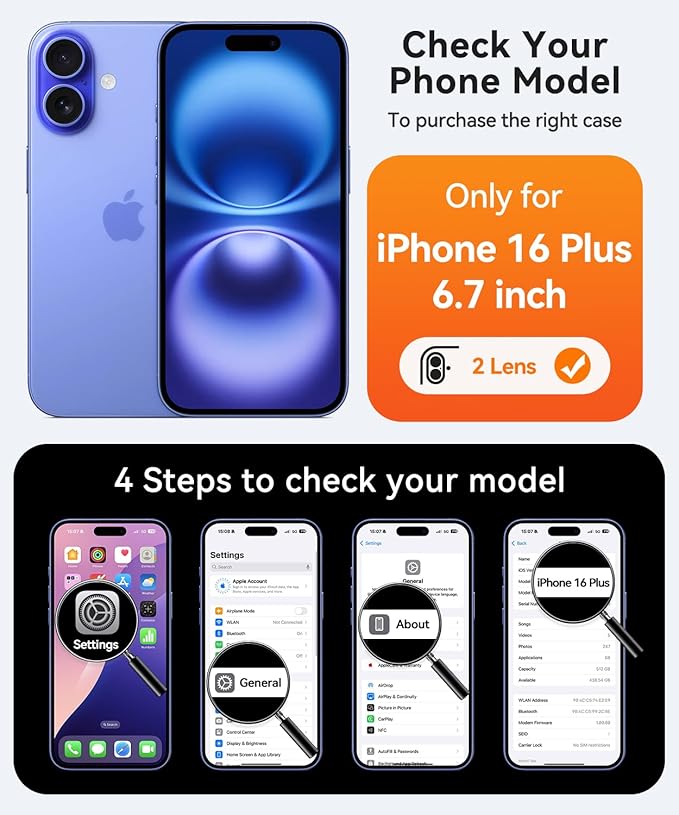 CANSHN Magnetic for iPhone 16 Plus Case, Upgraded [Full Camera Protection] [Compatible with Magsafe] [Translucent Matte] Shockproof Protective Phone Case for iPhone 16 Plus - Red