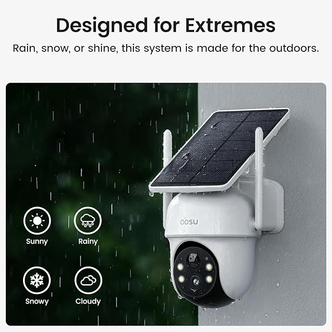aosu Security Cameras Wireless Outdoor, 6-Cam Kit, No Subscription Required, aosuBase Expandable to 1TB (32GB Built-in), 360° Pan & Tilt, Human Auto Tracking, 5MP Color Night Vision, Easy Setup