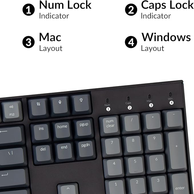 Keychron K10 Full Size 104 Keys Bluetooth Wireless Mechanical Gaming Keyboard for Mac Windows with Keychron Super Brown Switch, Multitasking/White LED Backlight/USB C Wired Computer Keyboard