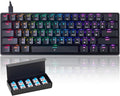 Mechanical 60% Gaming RGB Keyboard 61 Keys Wired USB DIY Customize Backlight Macro keypad Ultra-Compact Blue Switches Compatible with Windows Mac Linux Laptop PC Computer(Black)