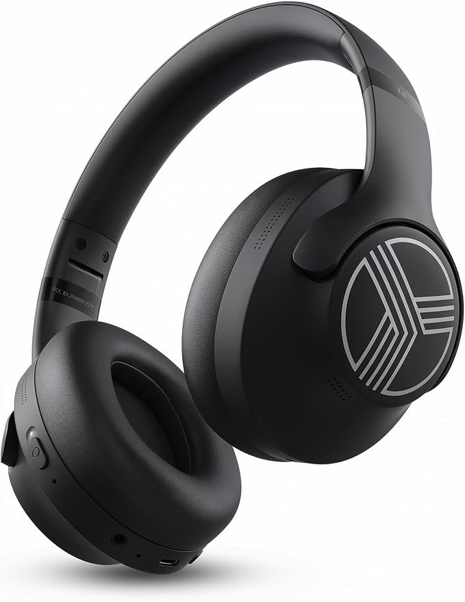 TREBLAB Z2 – Hybrid Active Noise Cancelling Wireless Headphones for Gym & Sports Workout, Lightweight Foldable, 58H Battery, Deep Bass, Over Ear Headphones Wireless Bluetooth with Mic for Travel