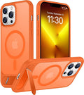 Magnetic Compatible with iPhone 13 Pro Max Case, [Built-in Invisible Kickstand][Compatible with MagSafe][Military Grade Shockproof] Slim Translucent Matte Phone Case for iPhone 13 Pro Max 6.7"