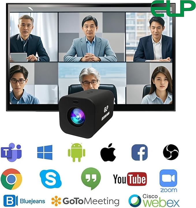 ELP 21X Zoom 4K 30fps USB Camera 1080P 60fps HDMI USB Webcam Autofocus Manual Focus PC Web Cam H.265 H.264 High Speed Web_Camera for Church Streaming Video Conference (21X Zoom)