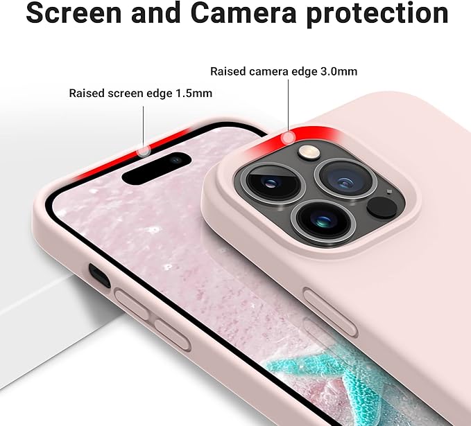 OTOFLY Designed for iPhone 14 Pro Case, Silicone Shockproof Slim Thin Phone Case for iPhone 14 Pro 6.1 inch (Chalk Pink)