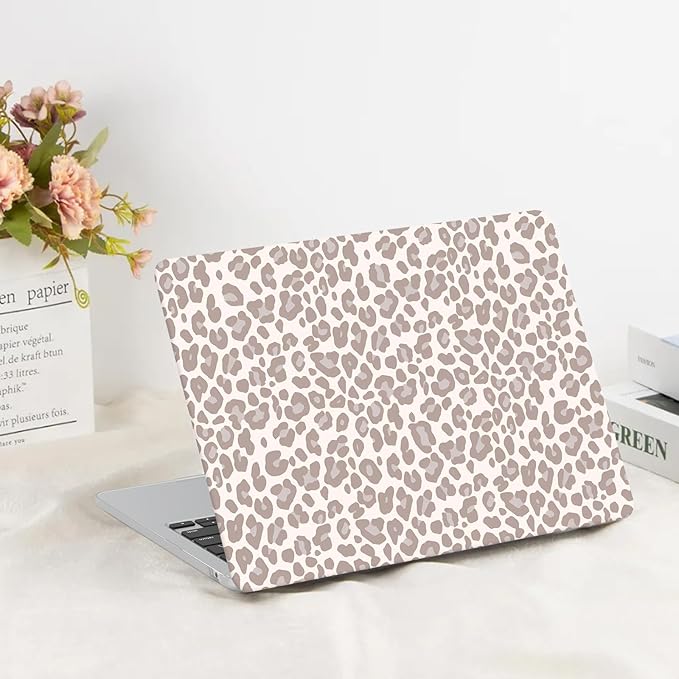 G JGOO Compatible with MacBook Air 13 inch Case 2026 2025-2022 M5 A3449 M4 A3240 M3 A3113 M2 A2681, Plastic Hard Shell for MacBook Air 13.6 inch Case +Keyboard Cover + Screen Protector, Leopard