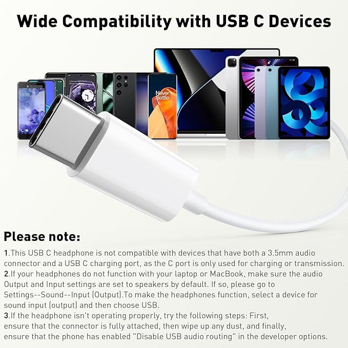 USB C Headphones Wired Type C Earphones for Samsung/Galaxy S26 S25 S24 Plus S23 S22 S21 S20 Ultra Magnetic Corded Earbuds for iPhone 15 Pro Max 16 16e 17 17e Air for Apple/Android Ear Buds White/Red