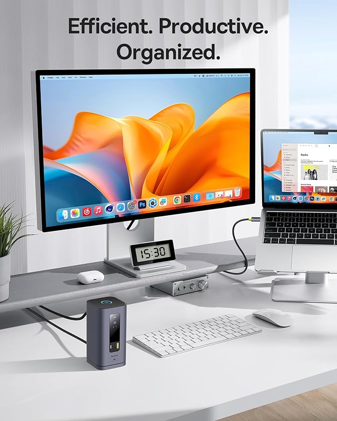 Baseus Spacemate Docking Station, 11-in-1 USB-C DisplayLink Docking Station for macOS Laptop, Triple Display with 4K HDMI, 10Gbps USB-C & USB-A, Ethernet, Audio, 100W PD Charging (Driver Required)