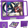Kids Case for iPad 10th Generation 10.9-inch (2022) & iPad Air 11-inch M2 (2024) & iPad Pro 11-inch M4 (2024), Lightweight Shockproof Case Built-in Screen Protector with Handle Stand, Purple