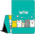 for Amazon Kindle Fire 7 (12th Generation, 2022 Release) 7" Tablet Case, Slim Kickstand Stand Leather Smart Cover with Auto Wake/Sleep, Cute Cat