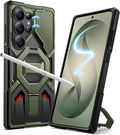 TONGATE for Samsung Galaxy S26 Ultra Case with Magnetic Stand, Compatible with MagSafe [Built-in Camera Cover & Ring Holder][Military-Grade Protection] Anti-Slip Rugged Phone Case for S26 Ultra, Green