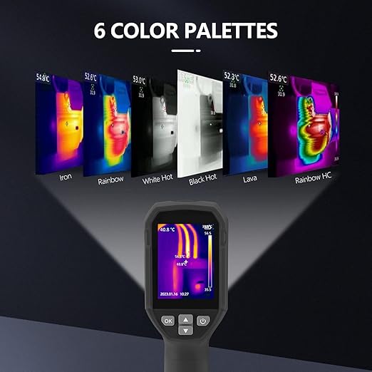 Thermal Imaging Camera, 120 x 90 IR Resolution 25Hz Refresh Rate, Handheld Infrared Thermal Imager 10800 Pixels, IP54, -4°F~752°F Temperature Range