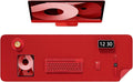 Desk Pad, 48" x 17" PU Leather Non-Slip Desk Mat Large Mouse Pad for Desktop, Waterproof Laptop Computer Writing Mat for Office, Home, Work, Gaming, Bright Red