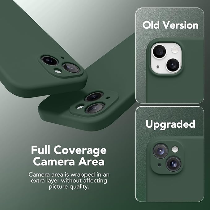 Magnetic for iPhone 14 Case, Compatible with MagSafe, [Full Camera Protection][Screen Protector] Silicone Shockproof Protective Phone Case for iPhone 14 6.1 inch, Alpine Green