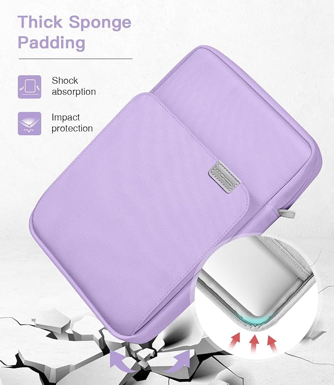 MoKo 13.3-14 Inch Laptop Sleeve Bag Fits Mac Neo 13-inch A18 Pro, Mac Pro 13.3" M2 2022/M5/M5 Pro/M5 Max 14.2" 2026, Mac Air 13.6" M5 2026, Handle Carrying Case with Shoulder Strap, Purple