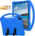 Dteck for iPad Air 11 Inch M2 2024/iPad Pro 11 inch 2024 M4 Kids Case with Pencil Holder, Kiddie Lightweight Shockproof Full-Body Handle Stand EVA Tablet Protective Girl Boy Kids Friendly Case,Blue
