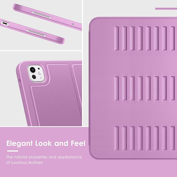 VIKESI Case for iPad iPad Pro 13-inch M5 or M4 Released in 2025 or 2024,Multiple Angles Magnetic Stand Cover,Shockproof Soft Back,Pencil Holder,and Auto Sleep/Wake,Purple