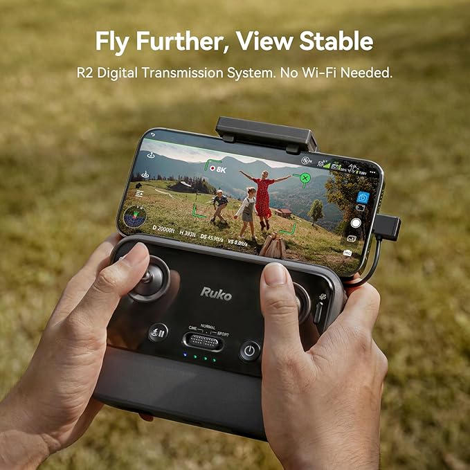 Ruko U11MINI 4K, Under 249g Pocket Drone with Camera for Adults 8K Photo 4K/30fps Video, 3-Axis Gimbal ElS, 20000ft Digital Transmission, FAA- Exempt (32-Min Flight)