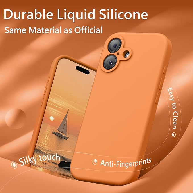 FireNova Magnetic for iPhone 17 Case, Compatible with MagSafe, [Integrated Silicone Camera Control Button] [Camera Protection] Anti-Scratch Microfiber Lining Phone Case, 6.3", Orange