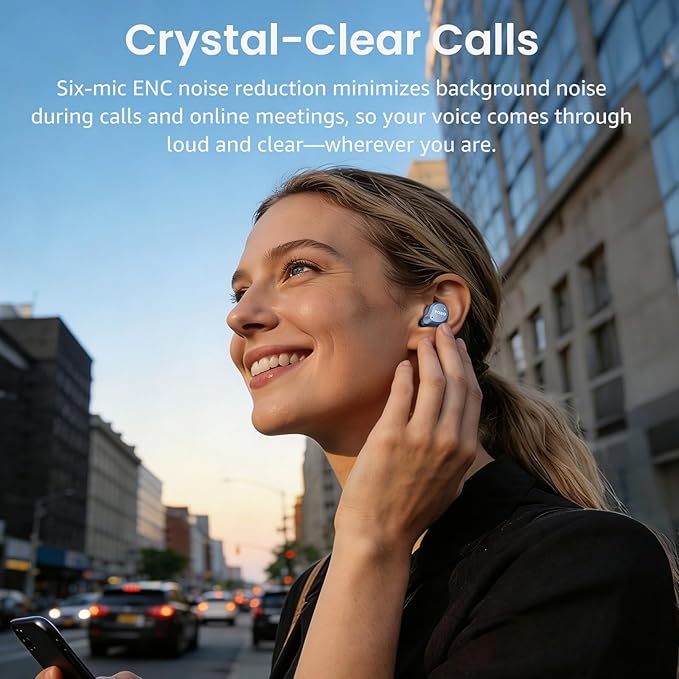 TOZO NC9 Hybrid Noise Cancelling Wireless Earbuds, Bluetooth 5.3 Ear Buds, 6 Mic ENC, IPX8 Waterproof, 60H Playtime, App EQ