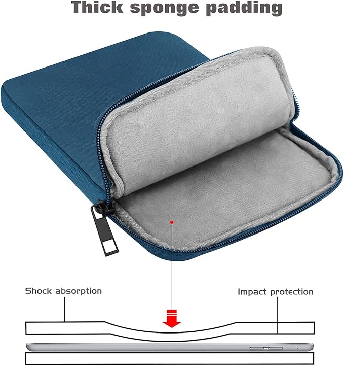 MoKo 9-11 Inch Tablet Sleeve Bag Carrying Case Fits New 11inch iPad Air M4, iPad A16 2025, iPad Pro 11 M4, Air 5/4/3, iPad 10/9/8th Gen, Tab S8/S9 11", Tablet Carrying Case,Peacock Blue