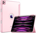 VIKESI Case for iPad Pro 12.9 6th/5th/4th/3rd Generation 2022/2021/2020/2018,TPU Shockproof Frame,Built-in Pencil Holder,Auto Sleep/Wake - B_Pink