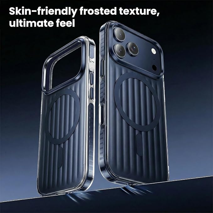 Magnetic Cooling Case for iPhone 17 Pro Max, with Air Vortex Heat Dissipation Technology, Anti-Fingerprint, Fit for MagSafe, Military-Grade Bumper, Included Camera Lens & Screen Protector,Deep Blue