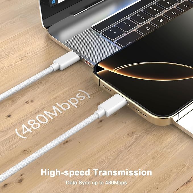 iPhone 17/16/15 Fast Charger,2-Pack USB C 2in1 Dual PD Charging Block with 10FT Long Type C to C Woven Charger Cable for Apple iPhone 17e/17 Pro Max/17 Pro/Air/iPhone 16 Pro Max/16e/15 Pro/15 Plus