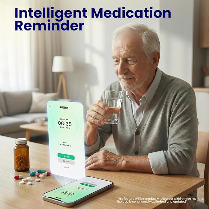 Contactless Smart Sleep Monitor, Sleep Quality Breathing Pattern Monitoring, Latest Millimeter-Wave Radar Technology, Contactless & Secure, Personalized Sleep Tracking & Report