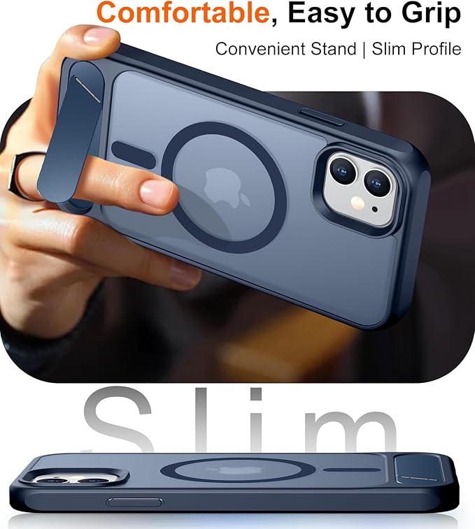 Magnetic Compatible with iPhone 11 Phone Case, [Built-in Invisible Kickstand][Compatible with MagSafe] [Military Grade Shockproof] Slim Translucent Matte Phone Case for iPhone 11 6.1"