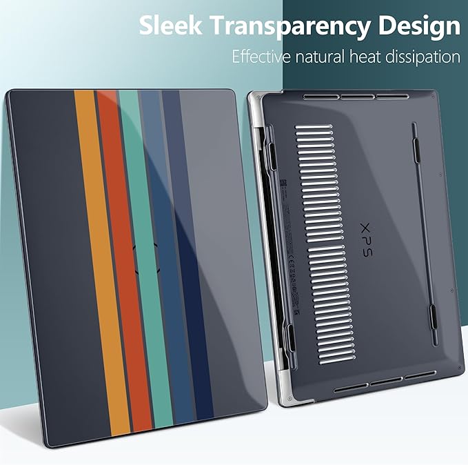 Batianda Case for Dell XPS 13 Laptop Copilot+ PC 13.4" Display 2024 Model Number 9345/9350, Creative Ultra-Slim Lightweight Scratch-Resistant Hard Shell with Professional Protection, Stripe