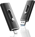 256GB USB C Flash Drive Dual USB 3.2 Gen 1 Type C & USB A Thumb Drive, 150MB/s 2-in-1 USB-C Memory Stick for iPhone 15/16/17, Android Phone, Tablet, MacBook, Computer – Black (1 Pack)